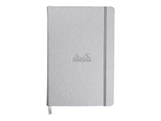 RHODIA - Cahier de notes - A5 (140 x 210 mm) - 96 feuilles / 192 pages - papier ivoire - doublé - couverture argentée