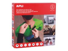 APLI kids - Rouleau de bandes auto agripantes adhésives - 20 mm x 25 m - noir - acrylique