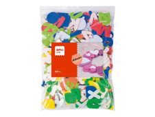 APLI kids - Jeu d'adhésifs de décoration - 500 pièces - lettres - 35 x 2 mm - jaune, bleu, bleu clair, orange, rouge, vert, vert clair - EVA moussé
