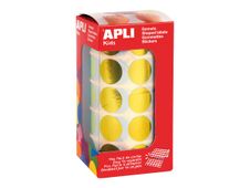 APLI kids - Adhésif décoratif - rond - 20 mm - Jaune métallisé - papier