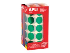 APLI kids - Adhésif décoratif - 1770 pièces - rond - 20 mm diameter - 59 feuilles - vert métallique - permanent - papier