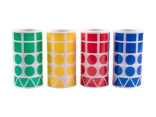 APLI kids - Rouleau adhésif - 8260 pièces - 59 feuilles - jaune, bleu, rouge, vert - permanent 