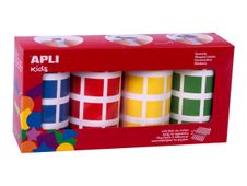 APLI kids - Jeu d'adhésifs de décoration - 7080 pièces - carré - 20 mm diameter - 59 feuilles - jaune, bleu, rouge, vert - permanent 