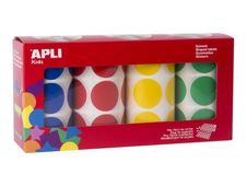 APLI kids - Adhésif décoratif -  rond - 59 feuilles - jaune, bleu, rouge, vert