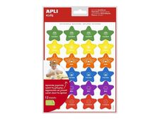 APLI kids - Adhésif décoratif - 12 feuilles - jaune, bleu, orange, rouge, vert, violet - papier