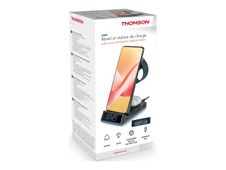 Thomson CL750IS - Reveil  avec station de chargesans fil  + adaptateur secteur - 10 Watt (USB) - noir