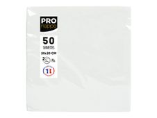 Pronappe - Serviette - Taille 20 x 20 cm - jetable - blanc (pack de 50)