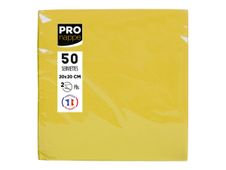 Pronappe - Serviette - Taille 20 x 20 cm - jetable - jaune (pack de 50)