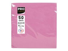 Pronappe - Serviette - Taille 20 x 20 cm - jetable - rose poudré (pack de 50)