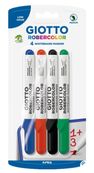 GIOTTO Robercolor - étui 4 feutres tableau blanc - pointe ogive medium 4mm (bleu rouge noir vert)