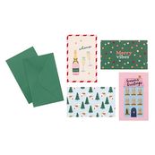 Lot de 12 cartes de vœux Noël - 12 enveloppes vertes - Viquel