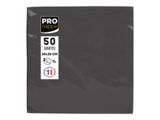 Pronappe - Serviette - Taille 20 x 20 cm - jetable - noir (pack de 50)