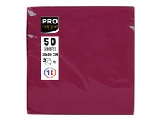 Pronappe - Serviette - Taille 20 x 20 cm - jetable - bordeaux (pack de 50)