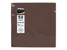Pronappe - Serviette - Taille 20 x 20 cm - jetable - chocolat (pack de 50)