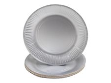 Pronappe - Assiette - 23 cm - rond - jetable - argent
