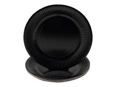 Pronappe - Assiette - Taille 23 cm diameter - rond - jetable - noir (pack de 20)