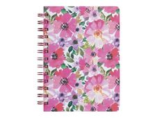 Oberthur Bali - Cahier de notes - reliure à anneaux métalliques - B6 (125 x 176 mm) - 100 feuilles / 200 pages - papier ivoire - doublé - pink flowers