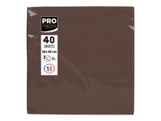 Pronappe - Serviette - Taille 38 x 38 cm - jetable - chocolat (pack de 40)