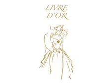 ELVE - Livre d'or mariage - 24 x 24 cm - portrait - 48 feuilles / 96 page - couple en or
