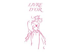 ELVE - Livre d'or mariage - 24 x 24 cm - portrait - 48 feuilles / 96 page - couple en rose