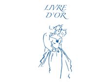 ELVE - Livre d'or mariage - 24 x 24 cm - portrait - 48 feuilles / 96 page - couple en bleu