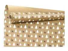 Logistipack Tino - Emballage cadeau - 69 cm x 50 m - 60 g/m² - Noël - brun - papier kraft