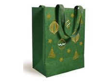 Logistipack - Sac cadeau - 18 cm x 10 cm x 23 cm - vert, impression dorée