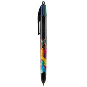 BIC 4 Couleurs Original - Stylo à bille 4 couleurs (rouge, bleu, vert, noir) - décors hydro noir