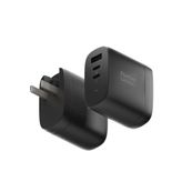 Native Union - Adaptateur secteur - GaN - 67 Watt - 3.35 A - PD, QC 3.0, Fast Charge - 3 connecteurs de sortie (2 x USB-C, USB) - noir - International