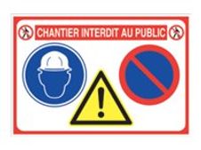 Pickup - Panneau chantier interdit au public - rectangulaire - 500 x 700 mm