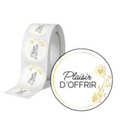 Plaisir d’Offrir – 500 étiquettes rondes autocollantes 35 mm – rouleau pratique