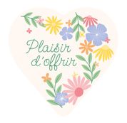 Plaisir d’Offrir – 500 étiquettes autocollantes cœur fleur 37 x 37 mm – rouleau pratique