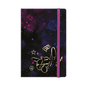 Carnet A5 Stitch Gold Motif 1 – 80 pages lignées, rabat élastique, couverture molletonnée