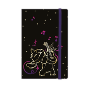 Carnet A5 Stitch Gold Motif 2 – 80 pages lignées, rabat élastique, couverture molletonnée