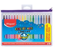 Maped – 18 feutres de coloriage Color’Peps en trousse zippée – pointe moyenne