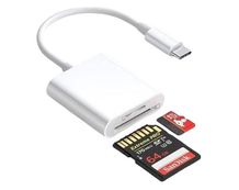 Lecteur USB-C de carte micro sd et SD - blanc