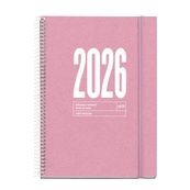 Agenda anual espiral Plus SVV Recycled Rosa 2026 - Català