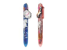 MISS MELODY - Stylo gel 6 couleurs - roller gel rétractable - noir rouge orange pourpre rose bleu - différents designs