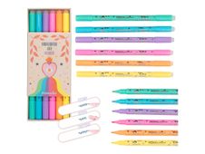 DEPESCHE PENFECTION - Ensemble petits surligneurs et marqueurs pastel - jaune orange rose violet bleu vert
