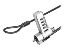 T'nB - Câble de sécurité - 3 en 1, codé, compatible avec T-bar, nano, coin - gris - 1.8 m