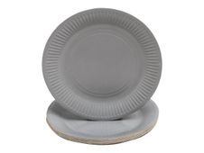 Pronappe - 40 Assiettes - Taille 23 cm diameter - rond - jetable - gris