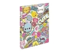 oberthur - Classeur à anneaux - largeur de dos : 40 mm - pour A4 (210 x 297 mm) - patchs kawaii