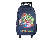 Bagtrotter Super Mario - Sac à dos à roulettes - 2 compartiments -  33x16x45 - bleu marine