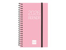 Agenda anual espiral Basics Opaque E3 SVH 2026 Rosa - Català