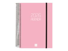Agenda anual Basics Opaque E10 1DP 2026 Rosa - Català