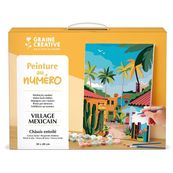 Graine creative - Peinture au numéro 30x40 cm - Village mexicain