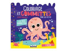 Coloriage et gommettes pour les petits - L’océan - + de 300 gommettes repositionnables - Mon P’tit Hemma - Livre d’activités