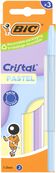 BIC – Lot de 3 stylos bille Cristal Pastel – encre bleue, pointe 1 mm
