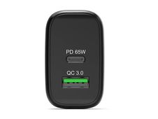 PORT Connect - Adaptateur secteur - GaN - 65 Watt - 2 connecteurs de sortie (USB type A, 24 pin USB-C) - Europe