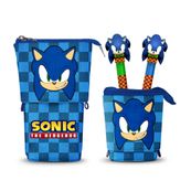 Sonic The Hedgehog Sight-Estuche Portatodo Cute + 2 Bolígrafos de Gel Borrables, Azul
